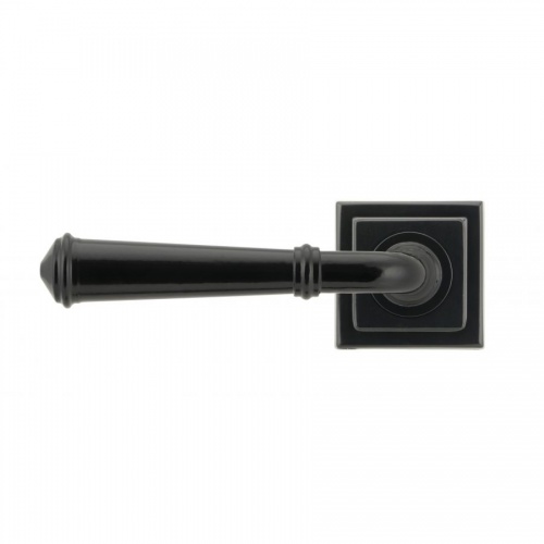 Black Regency Lever on Rose Set (Square Rose) - Unsprung